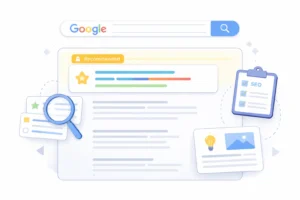 Beginner SEO guide illustration explaining how search rankings work