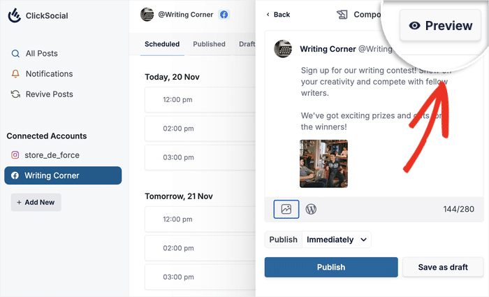 Click Publish to make your Facebook business page live and start reaching new customers.
