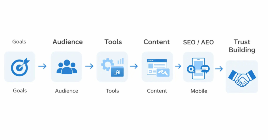 digital marketing plan for small business step by step process flowchart
