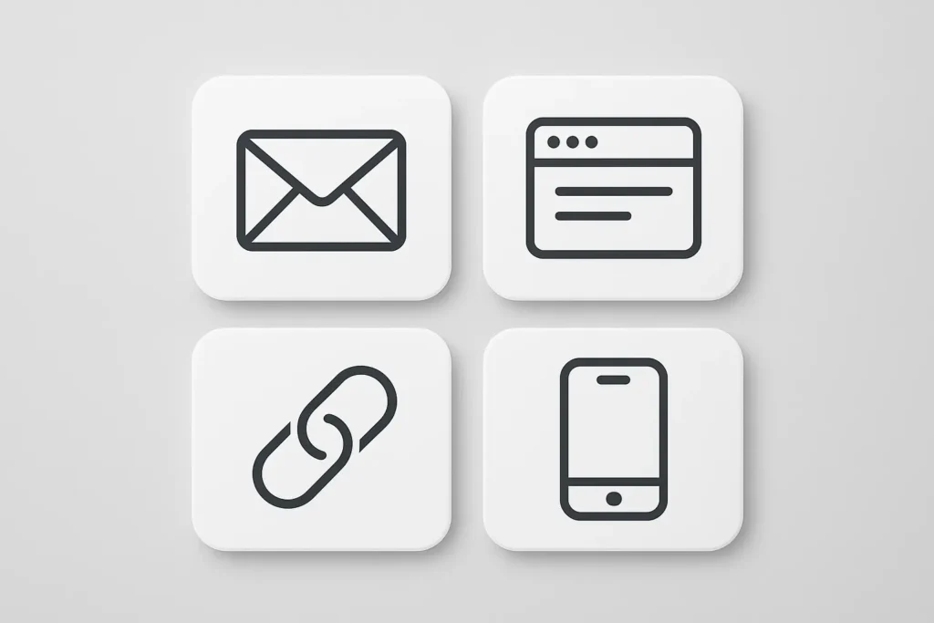 Generic tool icons showing platforms that help beginners learn how to build email list as part of email marketing beginners strategy