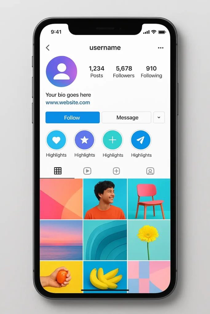 Instagram vs Facebook marketing example showing a high-performing Instagram business profile home page.
