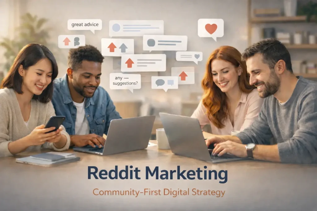 Reddit marketing community-first strategy showing authentic discussions and user engagement