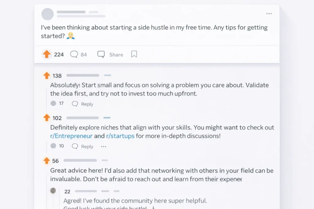 Reddit marketing example showing positive participation through helpful comments and community engagement