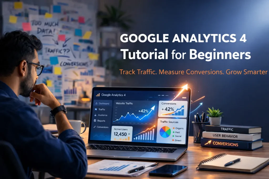 Google Analytics Tutorial GA4 dashboard blog banner