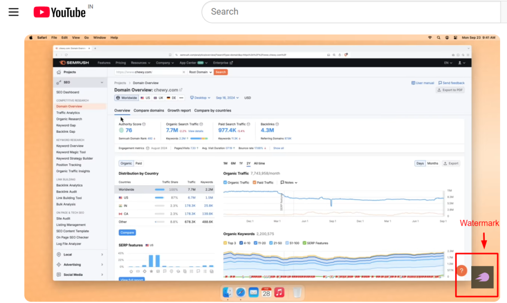 YouTube video player with channel watermark logo placement for youtube for businesses branding visibility