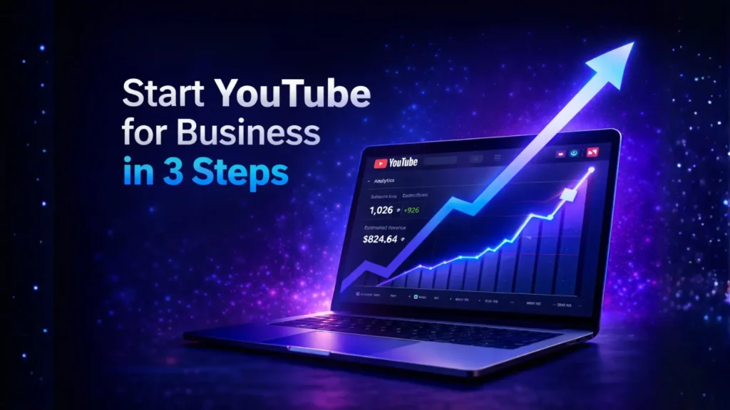 YouTube for business setup showing how to start a YouTube channel from scratch