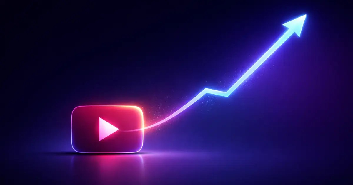 YouTube for business growth concept showing how to start a YouTube channel with a rising success graph